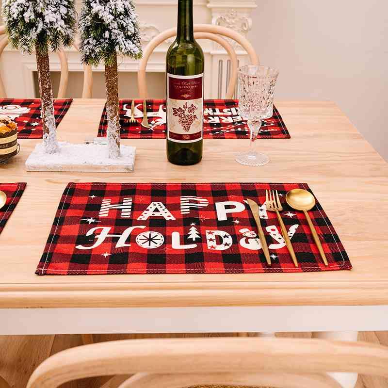 Assorted 2-Piece Plaid Placemats - Trendsi