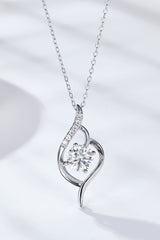 Platinum-Plated 1 Carat Moissanite Pendant Necklace - Flyclothing LLC