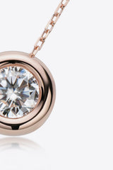 1 Carat Moissanite Pendant 925 Sterling Silver Necklace - Trendsi