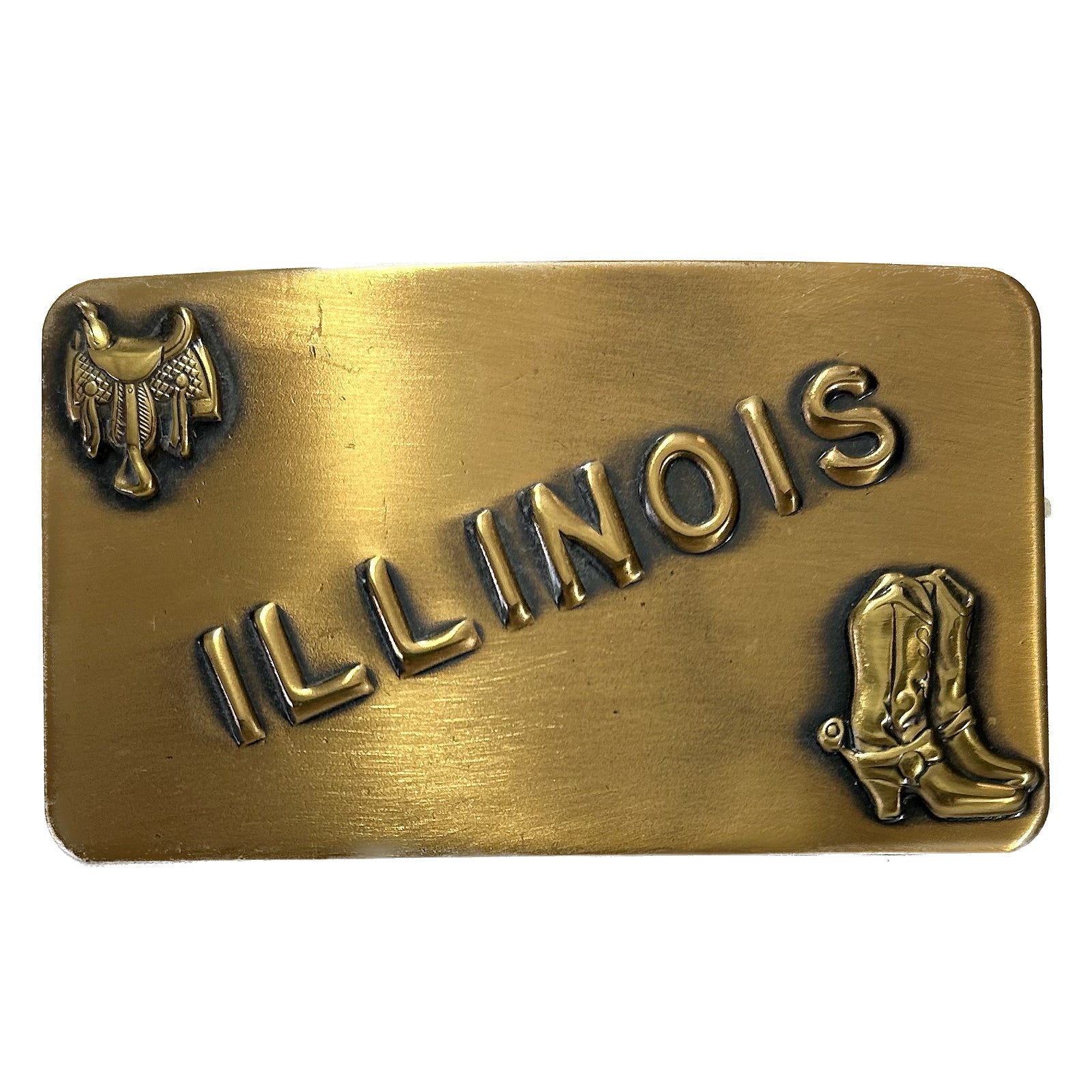 Rockmount Clothing Vintage Brass Illinois State Buckle