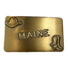 Rockmount Clothing Vintage Brass Maine State Buckle