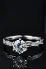 1 Carat Moissanite 925 Sterling Silver Ring - Flyclothing LLC