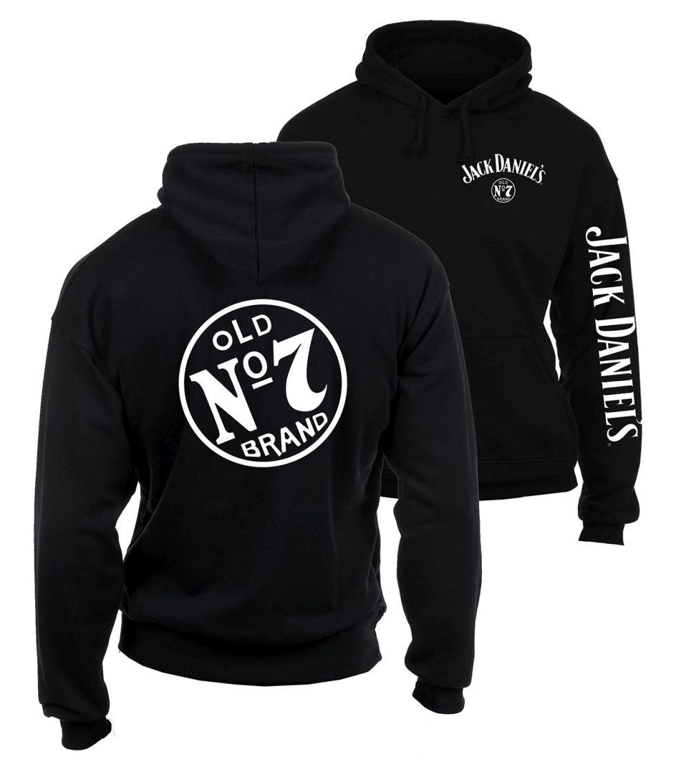 Jack Daniel's Mens Hoodie W/ Logo On Front, Back & Sleeve Shirt - Flyclothing LLC