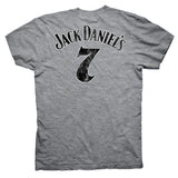 Jack Daniel's Gray Distressed Logo Mens T-Shirt - Flyclothing LLC