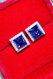 925 Sterling Silver 4 Carat Moissanite Square Earrings - Flyclothing LLC