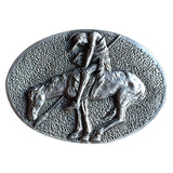 End of the Trail Pewter Western Belt Buckle - Rockmount Clothing