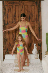 Marina West Swim High Tide One-Piece in Multi Palms - Flyclothing LLC