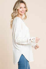 Culture Code Full Size V-Neck Dropped Shoulder Blouse - Flyclothing LLC