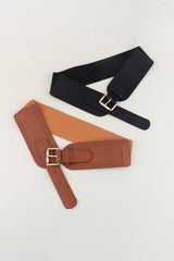 Elastic Wide PU Belt - Flyclothing LLC