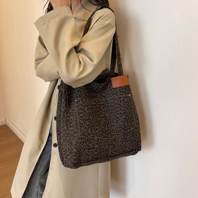 Leopard Canvas Tote Bag - Flyclothing LLC