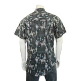 Rockmount Clothing Mens Black Cactus & Cowboys Print Short Sleeve Western Shirt - Flyclothing LLC