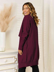 Long Sleeve Open Front Longline Cardigan - Flyclothing LLC