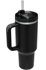 Stainless Steel Tumbler with Upgraded Handle and Straw - Flyclothing LLC