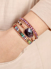 Triple-Layer Amethyst Bracelet - Flyclothing LLC