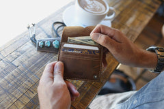 Kiko Leather Wing Fold Card Case - Flyclothing LLC