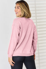 Slit Tied Dropped Shoulder Sweater - Flyclothing LLC