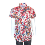 Rockmount Clothing Womens Red Western Hawaiian Print Short Sleeve Shirt - Rockmount Clothing