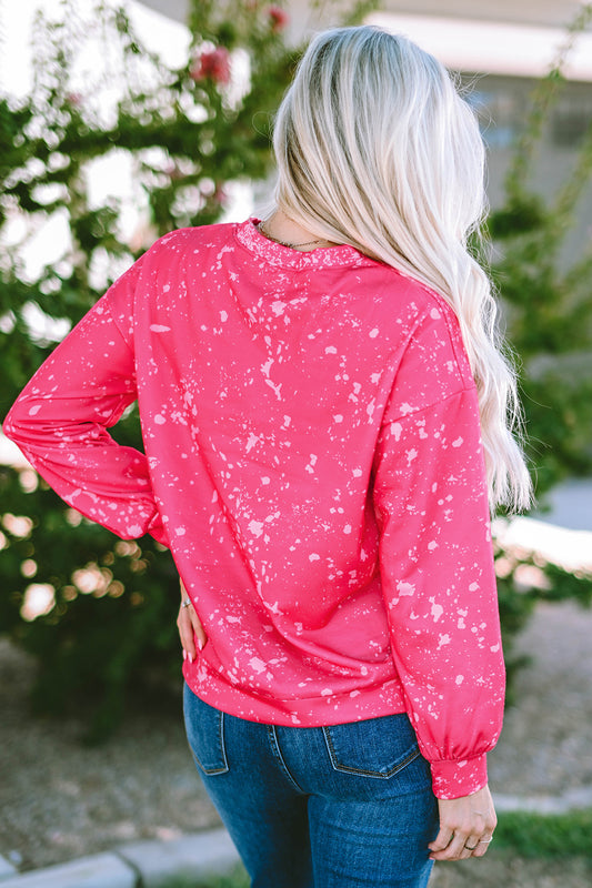 Printed Round Neck Long Sleeve Sweatshirt