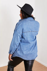 RISEN Jessica Denim Shacket - Trendsi