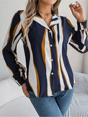 Printed Button Up Long Sleeve Shirt - Flyclothing LLC