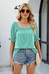 Short Flounce Sleeve Top - Flyclothing LLC