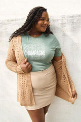 Simply Love Full Size CHAMPAGNE VIBES Round Neck T-Shirt - Flyclothing LLC