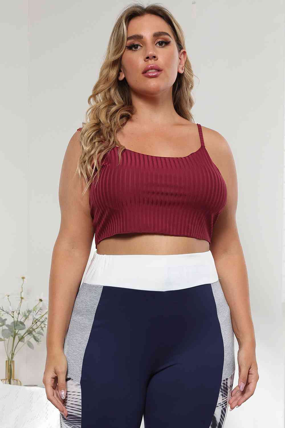 Plus Size Ribbed Spaghetti StrapTop - Flyclothing LLC