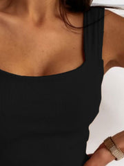 Square Neck Wide Strap Tank - Flyclothing LLC