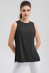 Slit Round Neck Tank - Flyclothing LLC