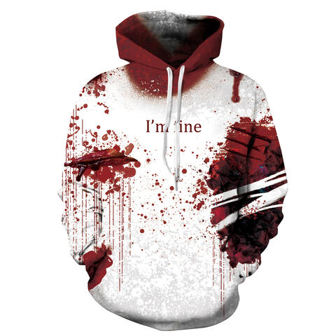 Full Size Printed Drawstring Hoodie with Pockets - Flyclothing LLC