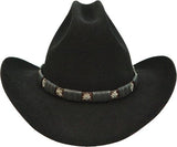 Rockmount Clothing Black Wool Felt Cattleman Western Cowboy Hat - Rockmount Clothing