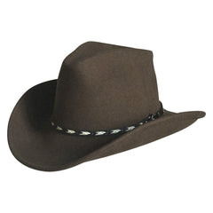 Crushable Brown Felt Western Cowboy Hat - Flyclothing LLC