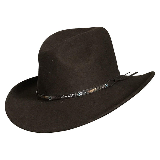 Crushable Brown Felt Denver Western Cowboy Hat - Flyclothing LLC