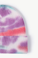 Tie-Dye Cuffed Knit Beanie - Flyclothing LLC