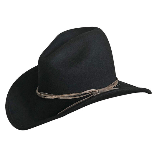 Lonesome Gus Black Premium 100% Wool Western Cowboy Hat - Flyclothing LLC