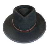 Rockmount Clothing Black Wool Felt Safari Hat with Faux Leather Band - Rockmount Clothing