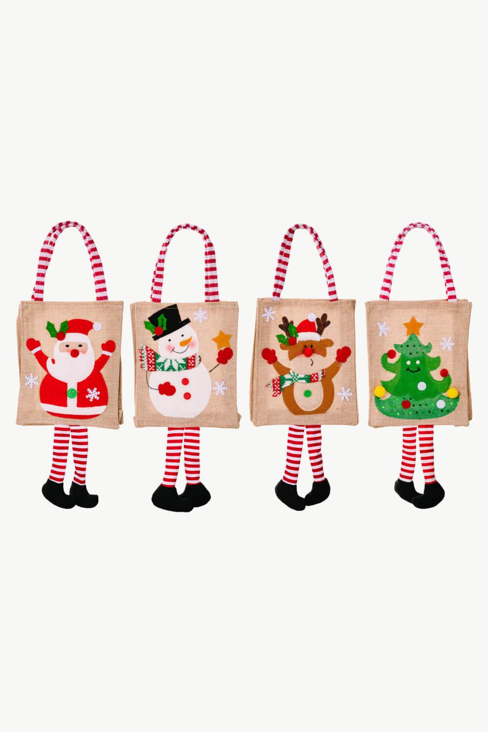 4-Pack Christmas Gnome Graphic Striped Gift Bag - Flyclothing LLC