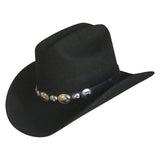 Crushable Black Felt Concho Western Cowboy Hat - Flyclothing LLC