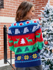 Christmas Round Neck Sweater - Trendsi