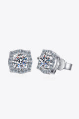 1 Carat Moissanite Geometric Stud Earrings - Flyclothing LLC