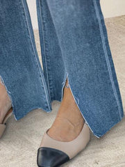 Slit Bootcut Jeans with Pockets - Flyclothing LLC