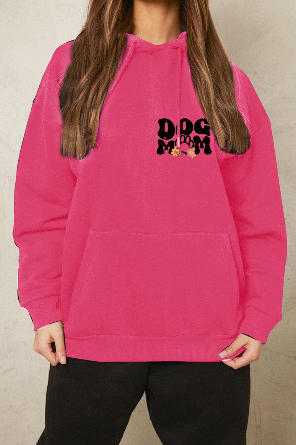 Simply Love Full Size DOG MOM Graphic Hoodie - Flyclothing LLC