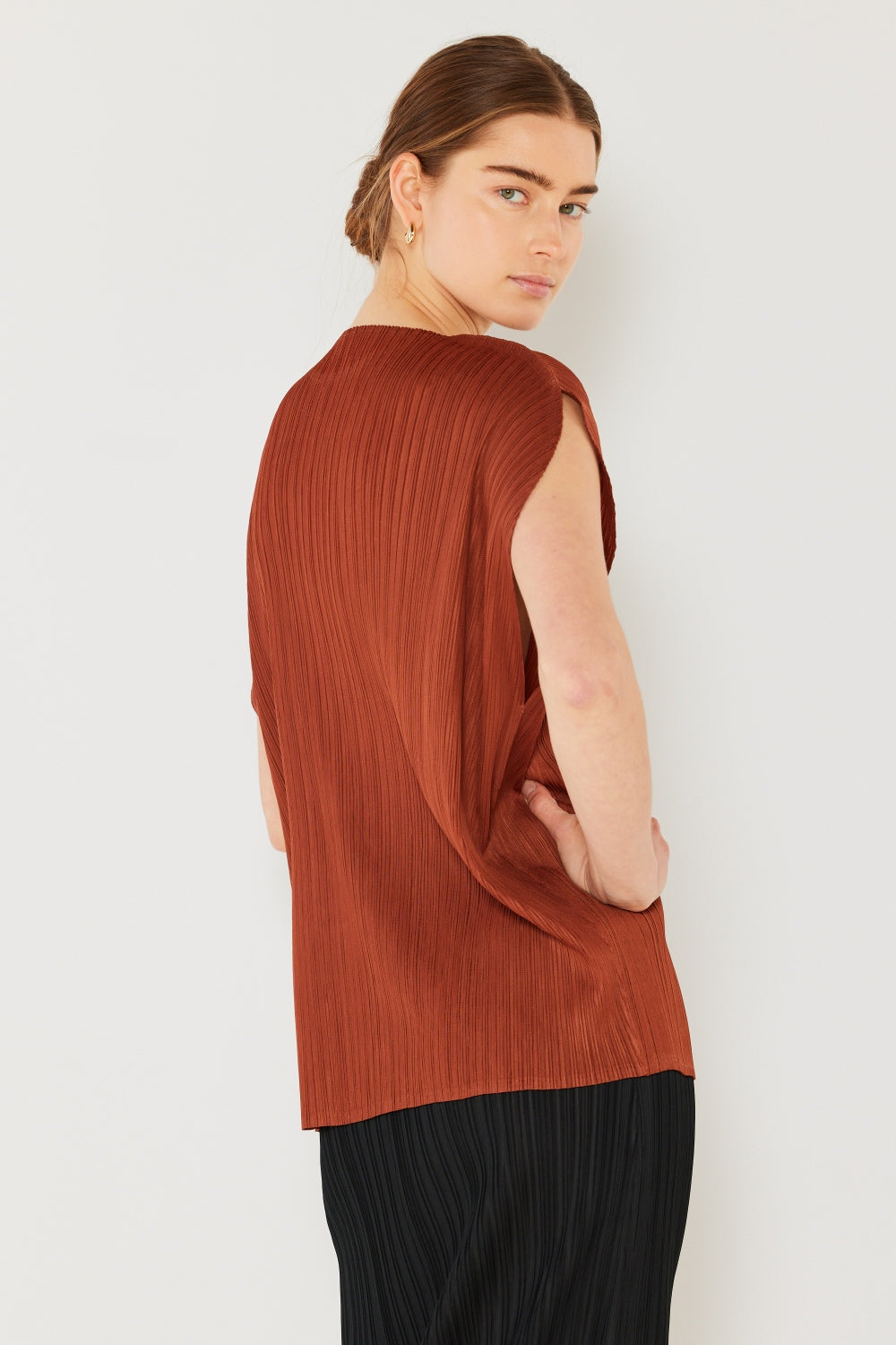 Marina West Swim Rib Pleated Oversized Dolman Sleeve Top - Flyclothing LLC