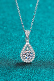 2 Carat Moissanite Teardrop Pendant 925 Sterling Silver Necklace - Flyclothing LLC