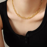 Brass Titanium Steel Necklace - Flyclothing LLC