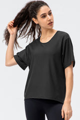 Round Neck Short Sleeve Active Tee - Flyclothing LLC