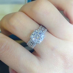 2 Carat Moissanite 925 Sterling Silver Ring - Flyclothing LLC