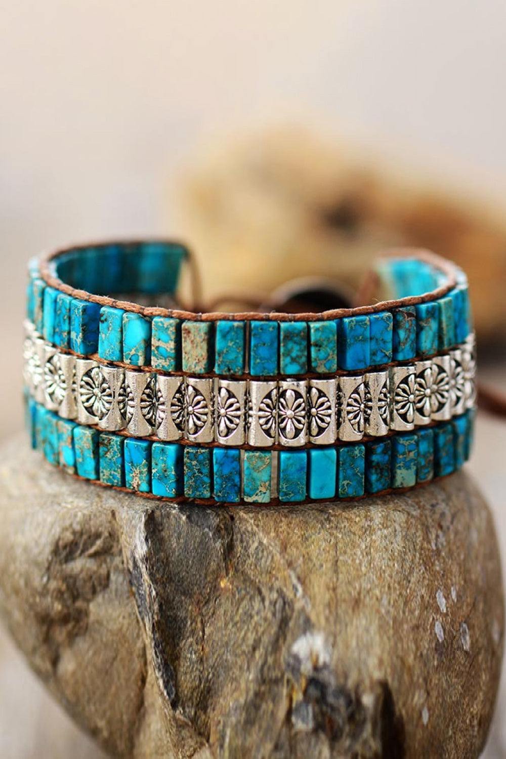 Handmade Triple Layer Natural Stone Bracelet - Flyclothing LLC