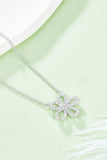 Moissanite Flower Pendant 925 Sterling Silver Necklace - Flyclothing LLC