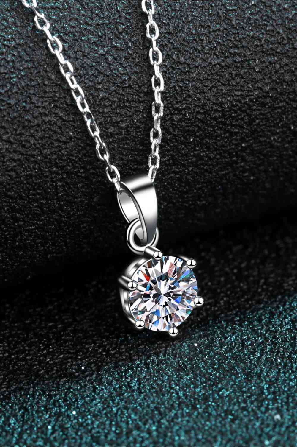 1 Carat Moissanite 925 Sterling Silver Necklace - Flyclothing LLC